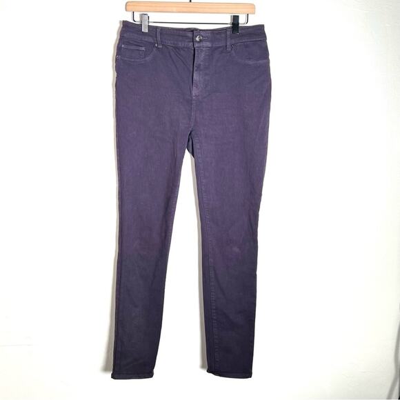 Chico's 1 platinum plum purple jegging jeans size 8 B128 - Picture 1 of 3